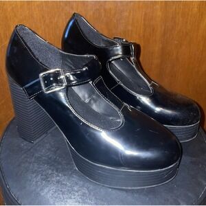 Madden Girl Roony Mary Jane Platform Pump Women's Size 8.5 Black Y2K 90's